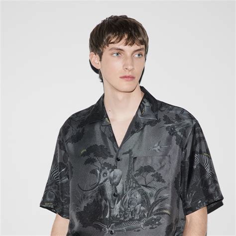 Gucci flora and fauna print silk shirt 